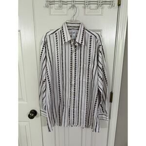 Dash Men’s Vintage Western Paisley 1970s Button Down Shirt XL